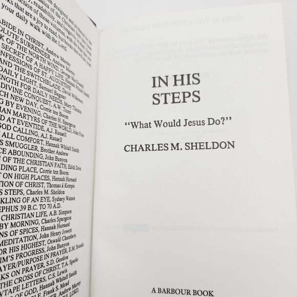 In His Steps by Charles M Sheldon 1984 What Would Jesus Do Christian Library HC - Picture 2 of 11